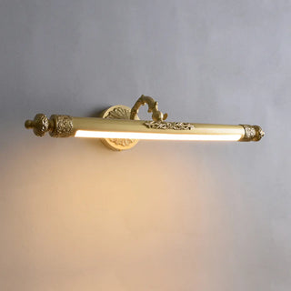 Vintage Brass Linear Metal LED Vanity Mirror Light Zawala Image - 6