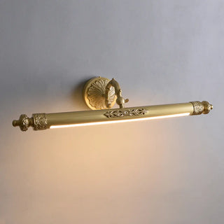 Vintage Brass Linear Metal LED Vanity Mirror Light Zawala Image - 7