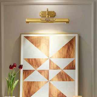 Vintage Linear Wall-Mounted Gold Vanity Light Fixture Zawala Image - 3