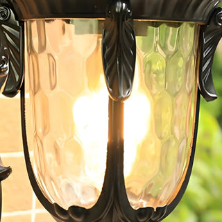 Elegant Lantern Bronze Glass Outdoor LED Wall Lamp Zawala Image - 11