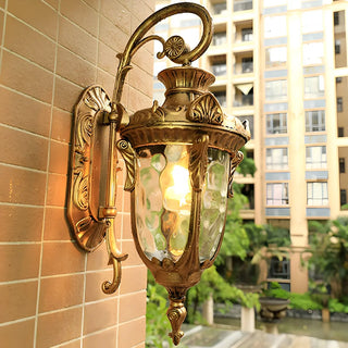 Elegant Lantern Bronze Glass Outdoor LED Wall Lamp Zawala Image - 3