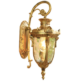 Elegant Lantern Bronze Glass Outdoor LED Wall Lamp Zawala Image - 7