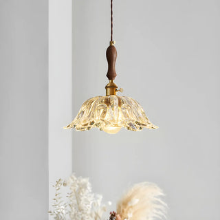 Vintage Flower Glass Pendant Light for Bedroom Gold Zawala Image - 2