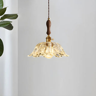 Vintage Flower Glass Pendant Light for Bedroom Gold Zawala Image - 3