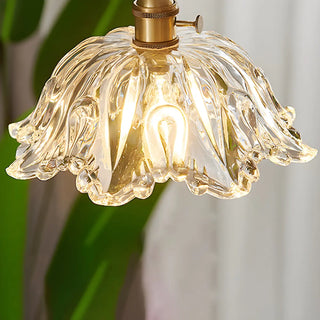 Vintage Flower Glass Pendant Light for Bedroom Gold Zawala Image - 6