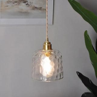 ZOWALA - Nordic Round Glass Gold Adjustable Length Pendant Light Image - 1
