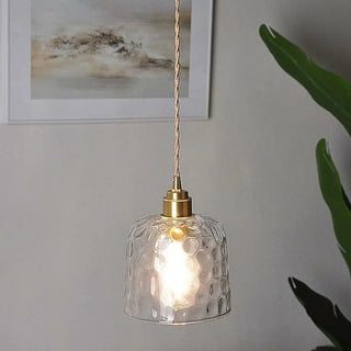ZOWALA - Nordic Round Glass Gold Adjustable Length Pendant Light Image - 2