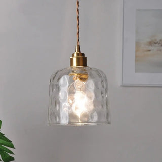 ZOWALA - Nordic Round Glass Gold Adjustable Length Pendant Light Image - 3