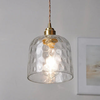 ZOWALA - Nordic Round Glass Gold Adjustable Length Pendant Light Image - 5
