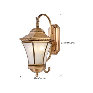 Vintage Gold Glass LED External Wall Lantern Light Zawala Image - 12