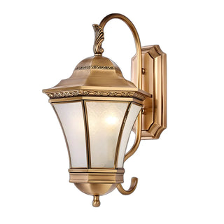 Vintage Gold Glass LED External Wall Lantern Light Zawala Image - 7