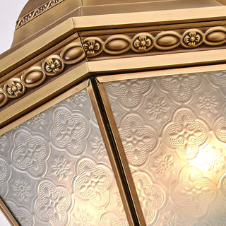Vintage Gold Glass LED External Wall Lantern Light Zawala Image - 8