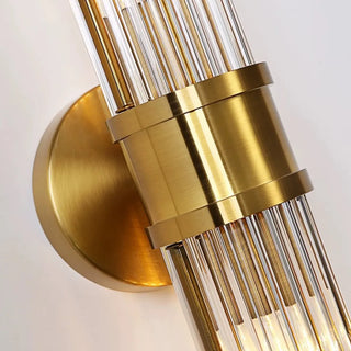 Vintage Gold Crystal Cylinder Vanity LED Mirror Light Zawala Image - 11