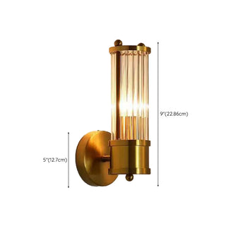 Vintage Gold Crystal Cylinder Vanity LED Mirror Light Zawala #size