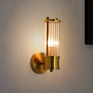 Vintage Gold Crystal Cylinder Vanity LED Mirror Light Zawala Image - 3