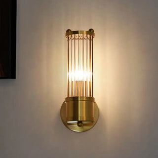 Vintage Gold Crystal Cylinder Vanity LED Mirror Light Zawala Image - 4