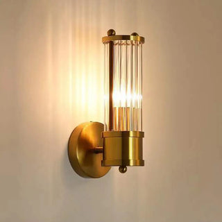 Vintage Gold Crystal Cylinder Vanity LED Mirror Light Zawala Image - 5