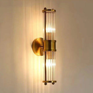 Vintage Gold Crystal Cylinder Vanity LED Mirror Light Zawala Image - 7