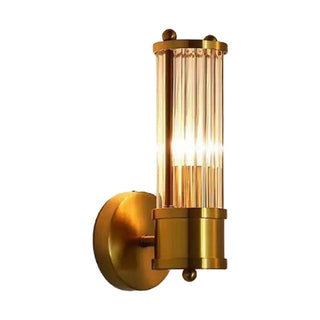 Vintage Gold Crystal Cylinder Vanity LED Mirror Light Zawala Image - 9