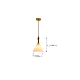 Vintage Cone Wood Pendant Light Dining Room Beige Zawala #size