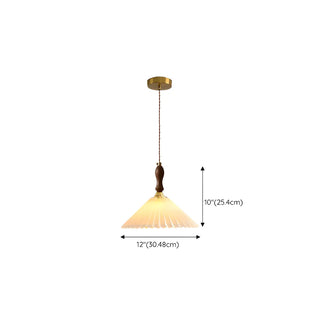 Vintage Cone Wood Pendant Light Dining Room Beige Zawala Image - 16