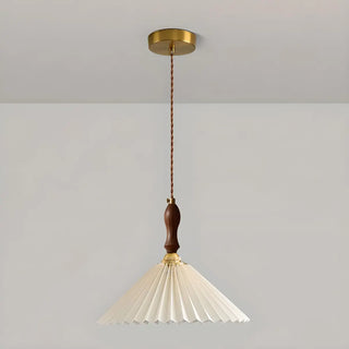 Vintage Cone Wood Pendant Light Dining Room Beige Zawala Image - 8