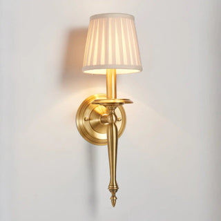 Simplistic Gold Cylinder Fabric Bedroom Wall Sconce Zawala Image - 13
