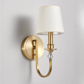 Simplistic Gold Cylinder Fabric Bedroom Wall Sconce Zawala Image - 17