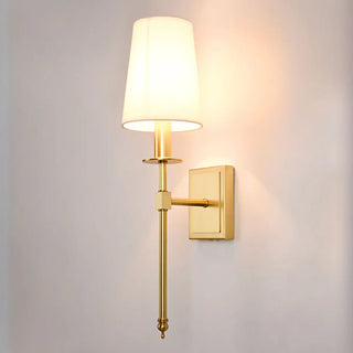 Simplistic Gold Cylinder Fabric Bedroom Wall Sconce Zawala Image - 18