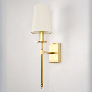 Simplistic Gold Cylinder Fabric Bedroom Wall Sconce Zawala Image - 19