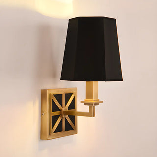 Simplistic Gold Cylinder Fabric Bedroom Wall Sconce Zawala Image - 2