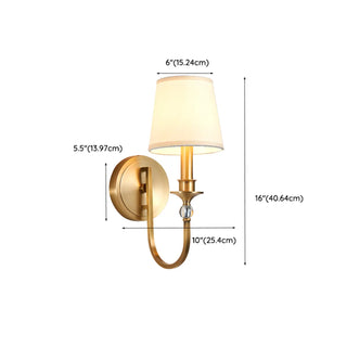 Simplistic Gold Cylinder Fabric Bedroom Wall Sconce Zawala #size