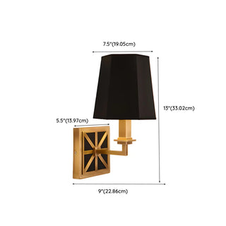 Simplistic Gold Cylinder Fabric Bedroom Wall Sconce Zawala Image - 27