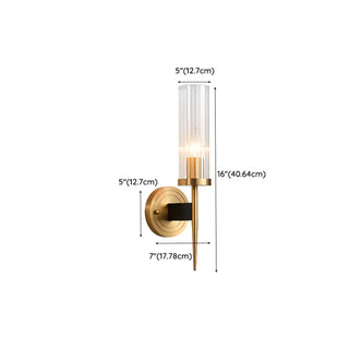 Simplistic Gold Cylinder Fabric Bedroom Wall Sconce Zawala Image - 28