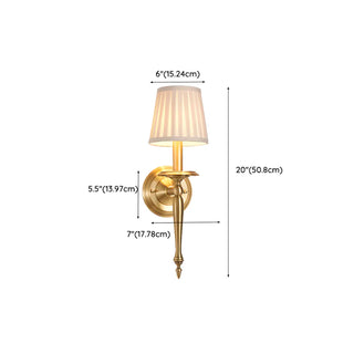 Simplistic Gold Cylinder Fabric Bedroom Wall Sconce Zawala Image - 30