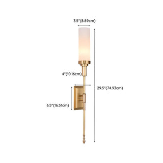 Simplistic Gold Cylinder Fabric Bedroom Wall Sconce Zawala Image - 31