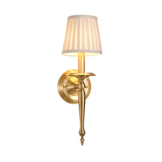 Simplistic Gold Cylinder Fabric Bedroom Wall Sconce Zawala Image - 6