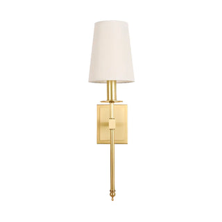 Simplistic Gold Cylinder Fabric Bedroom Wall Sconce Zawala Image - 8