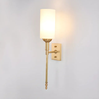Simplistic Gold Cylinder Fabric Bedroom Wall Sconce Zawala Image - 9