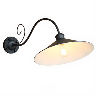 Vintage Black Industrial Outdoor Wall Light Image - 8