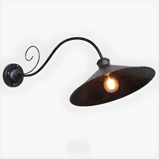 Vintage Black Industrial Outdoor Wall Light Image - 9