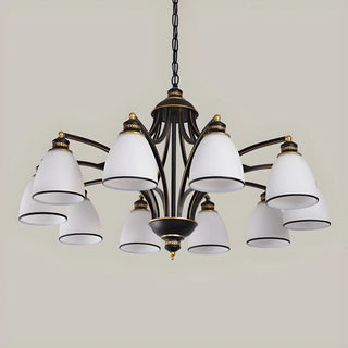 ZOWALA - Downrod Black Multi-Arm Glass Bell Living Room Chandelier Image - 17