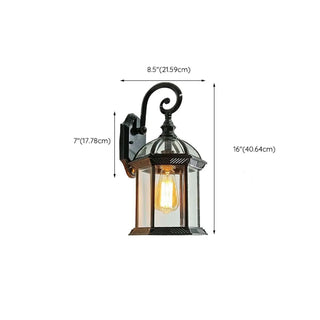Vintage Lantern Black Outdoor Wall Sconce Zawala #size