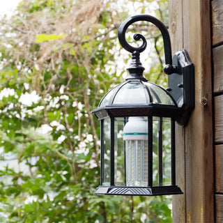Vintage Lantern Black Outdoor Wall Sconce Zawala Image - 3