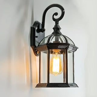 Vintage Lantern Black Outdoor Wall Sconce Zawala Image - 5