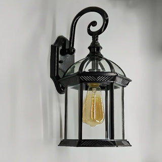 Vintage Lantern Black Outdoor Wall Sconce Zawala Image - 6