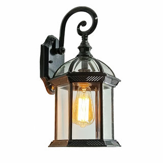 Vintage Lantern Black Outdoor Wall Sconce Zawala Image - 7