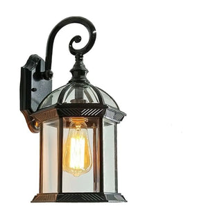 Vintage Lantern Black Outdoor Wall Sconce Zawala Image - 8