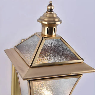 Industrial Gold Glass Exterior Lantern Wall Sconce Zawala Image - 13