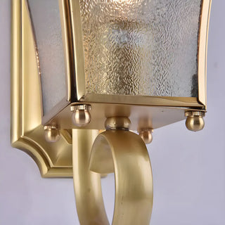 Industrial Gold Glass Exterior Lantern Wall Sconce Zawala Image - 14